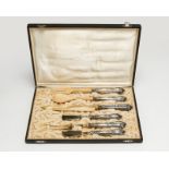 Cased set of German .800 silver serving articles
