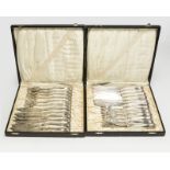 A Continental silver-plated fish cutlery set