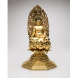 A Japanese giltwood figure, Amida Buddha