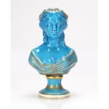 A Sevres bleu celeste porcelain bust