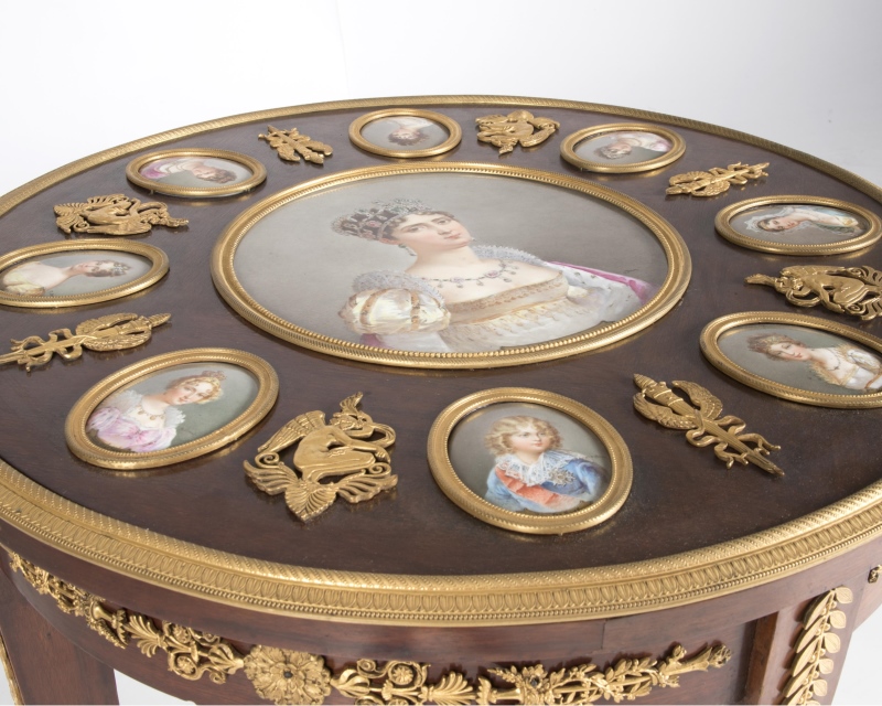 A Napoleonic bronze & porcelain-mounted table - Image 4 of 11