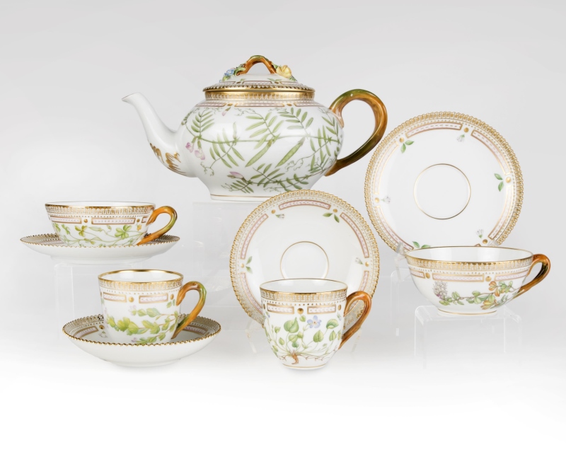 A Royal Copenhagen ''Flora Danica'' tea service