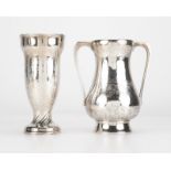 Two sterling silver equestrian trophies