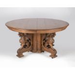 An American quarter-sawn oak dining table