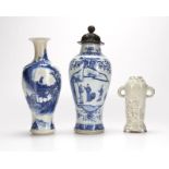 A group of three Chinese export porcelain vases