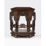 A pair of Chinese export mahogany tables