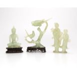 A group of Chinese carved jade figures
