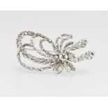 An Edwardian diamond bow brooch