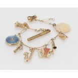 A 14K yellow gold charm bracelet