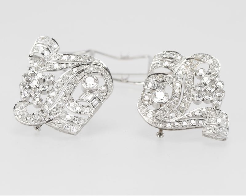 An Art Deco diamond double clip brooch - Image 2 of 2