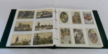 Large postcard album containing topograp