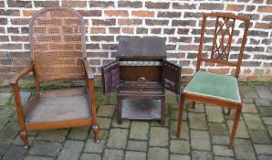 Edwardian chair, cane back chair and an