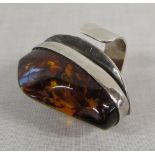Silver amber ring (marked 925)