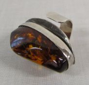 Silver amber ring (marked 925)