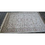 Ivory ground Kashmir rug with an all ove
