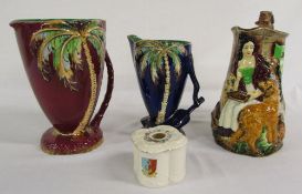 2 Beswick palm tree vases, Burleigh ware