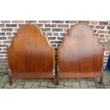 2 single solid mahogany headboards