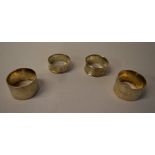 4 silver napkin rings, total weight 3.6o