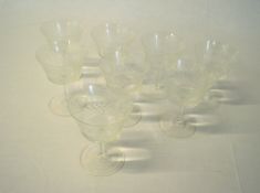 8 Victorian champagne glasses (af)