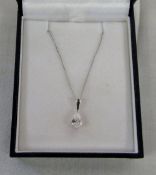 9ct white gold chain and pendant