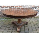 Georgian rosewood tilt top table with br