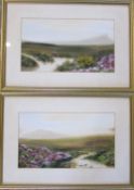 Pair of watercolours with signature Cres