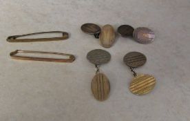 Various 9ct on silver tie/stock pins and