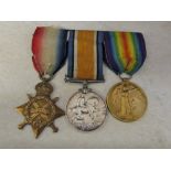 WWI trio of medals inc 1914/15 star awar