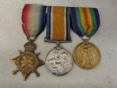 WWI trio of medals inc 1914/15 star awar