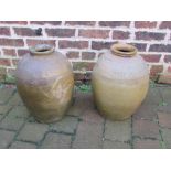 2 Chinese rice storage vases