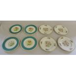 8 hand painted cabinet plates