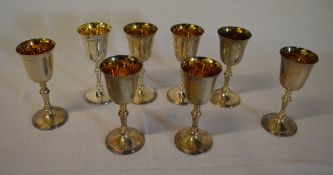 8 Irish silver goblets, Dublin 1974-75,