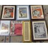 Assorted advertising and sheet music cov