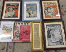 Assorted advertising and sheet music cov