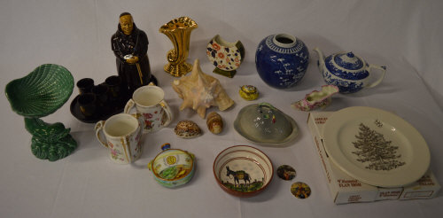 Various ceramics including a decanter in