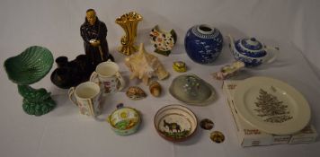 Various ceramics including a decanter in