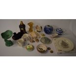 Various ceramics including a decanter in