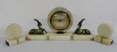 French Art Deco clock garniture