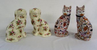Pair of Staffordshire dogs and Pair of c