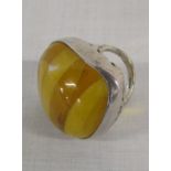 Striped amber ring