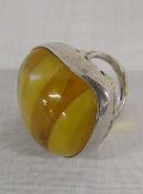 Striped amber ring