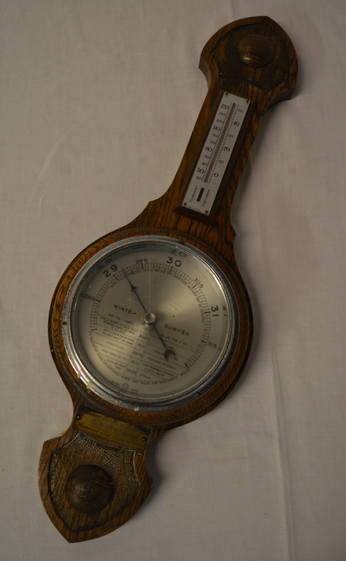 Oak wall barometer