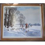 Large Donald Grant hunting print signed