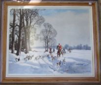 Large Donald Grant hunting print signed