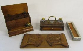 Assorted treen inc ink stands and book s