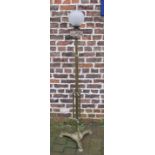 Floor standing brass paraffin lamp