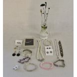 Assorted costume jewellery, hat pins and