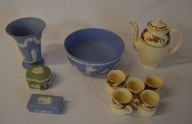 Wedgwood Jasper ware bowl, vase & trinke