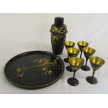 Japanese lacquered 1930's cocktail set