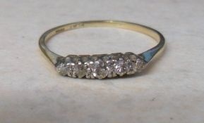 18ct gold and platinum diamond ring 0.15